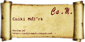 Csiki Márk névjegykártya