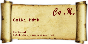 Csiki Márk névjegykártya